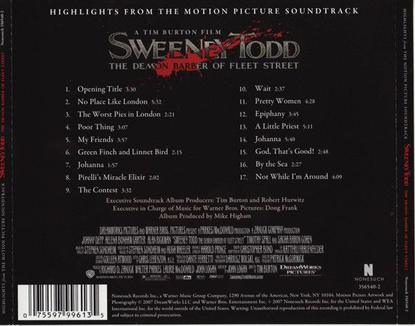 Sweeney Todd: The Demon Barber of Fleet Street (Highlights from the Motion Picture Soundtrack)
