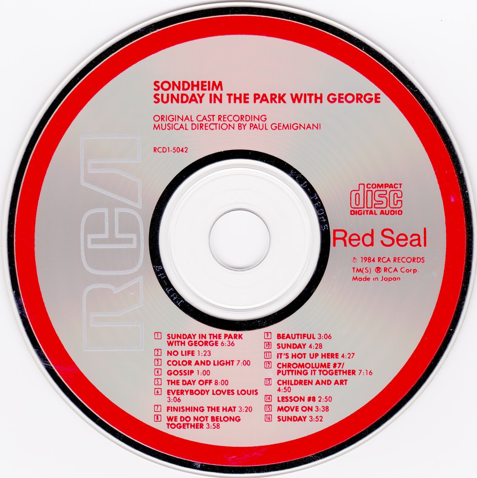 Label. Sunday in the Park With George