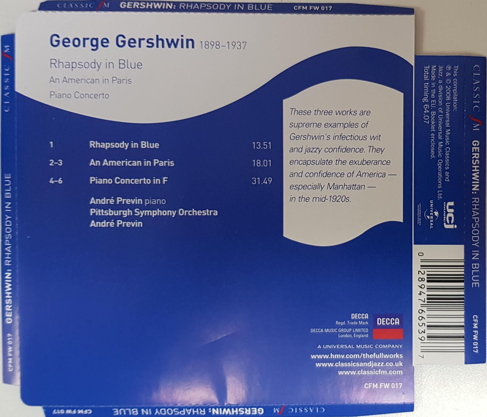 Rhapsody in Blue / An American in Paris / Piano Concerto