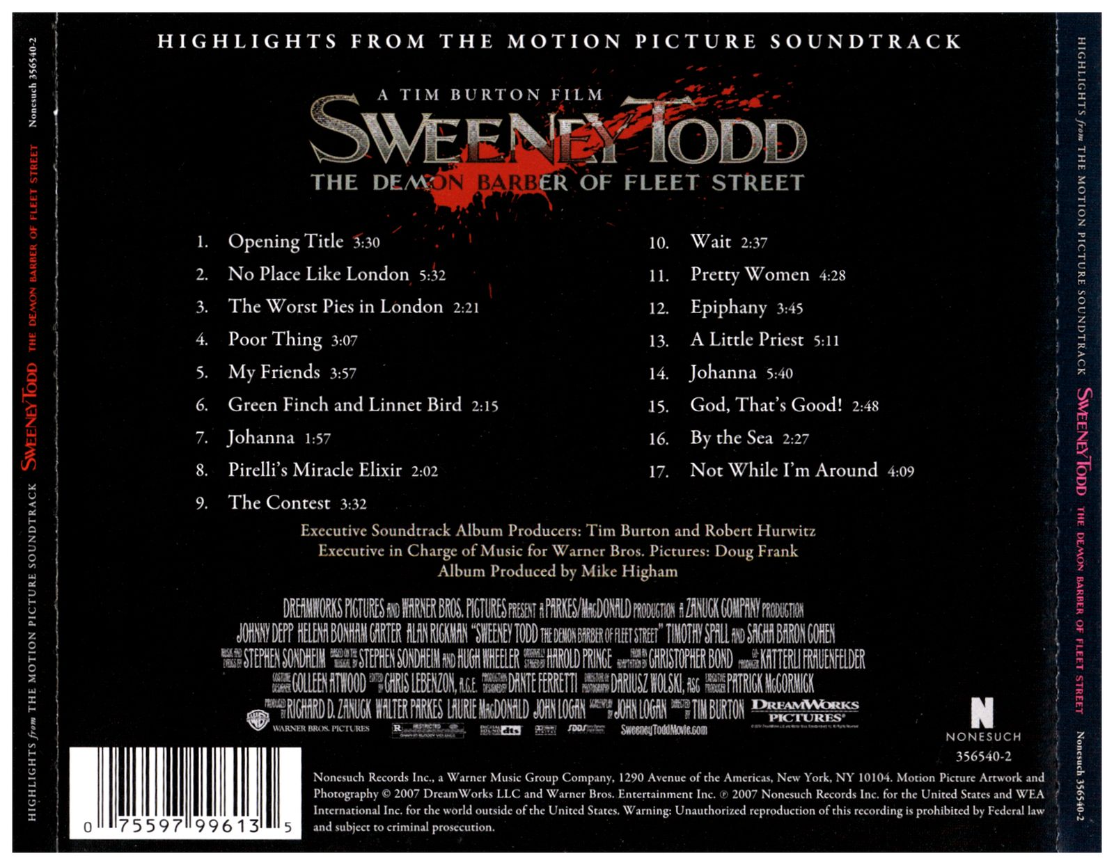 Sweeney Todd: The Demon Barber of Fleet Street (Highlights from the Motion Picture Soundtrack)